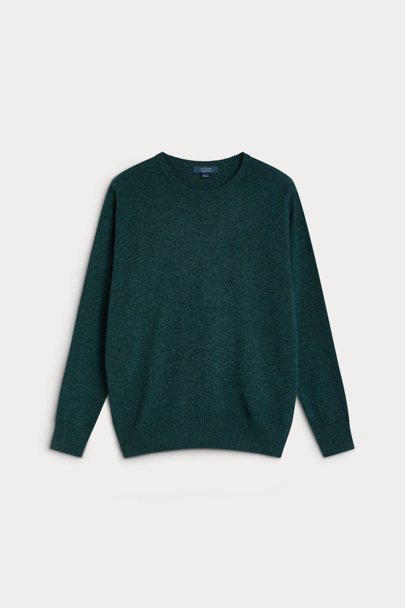 jersey cuello redondo cashmere hombre verde