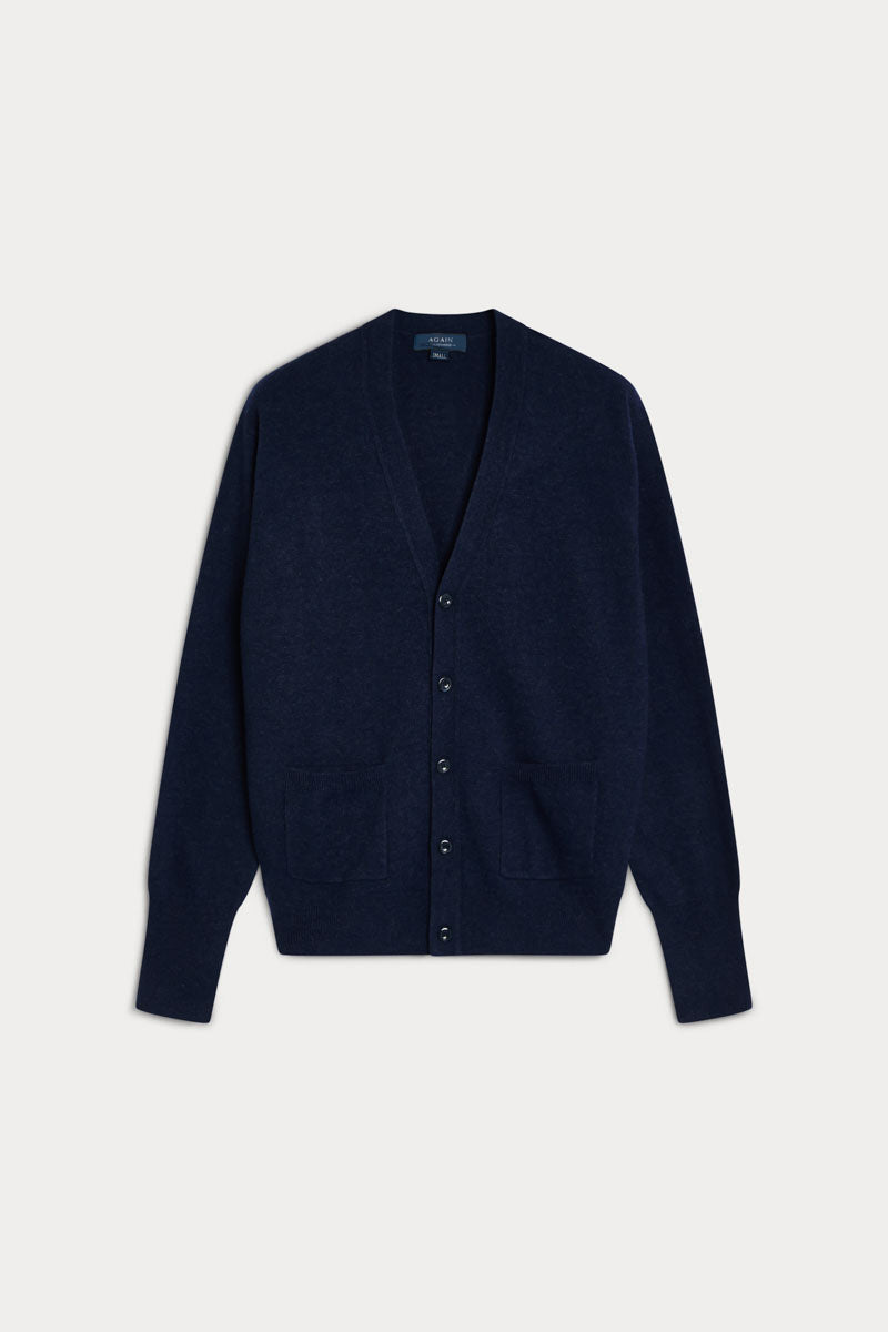 cardigan cashmere hombre azul