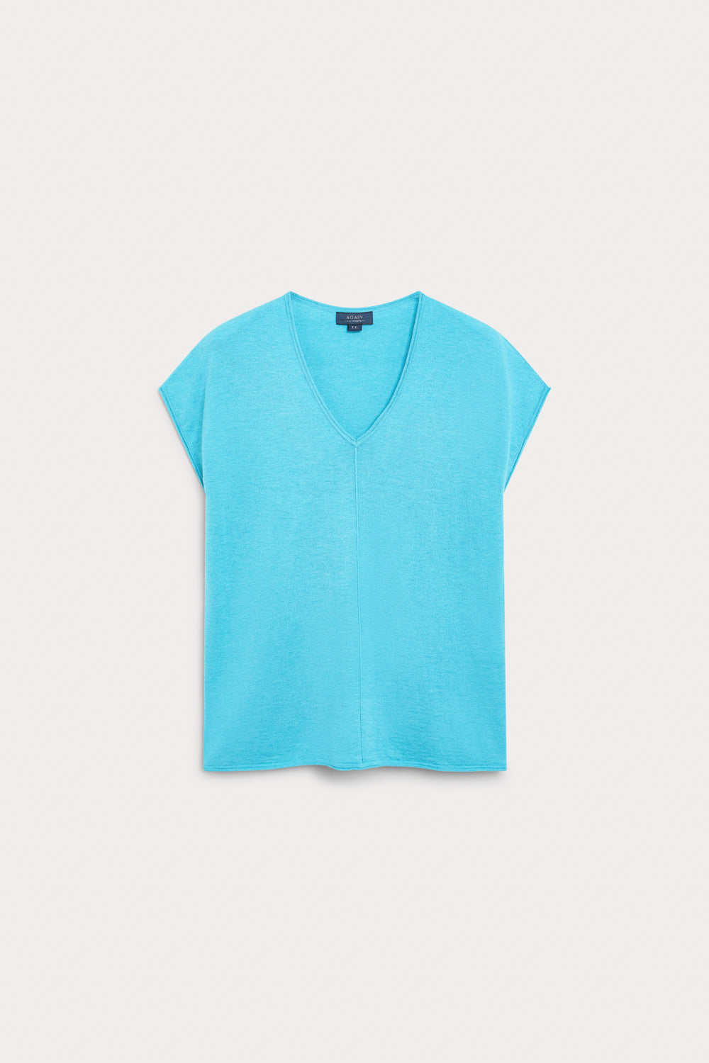 Camiseta Oversize Cashmere Seda Azul Claro