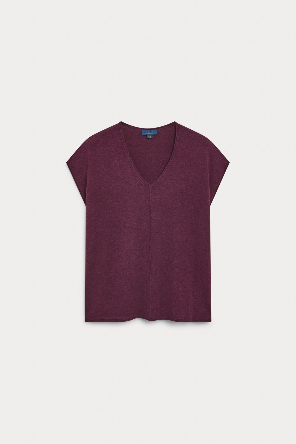 Camiseta Oversize Cashmere Seda Burdeos