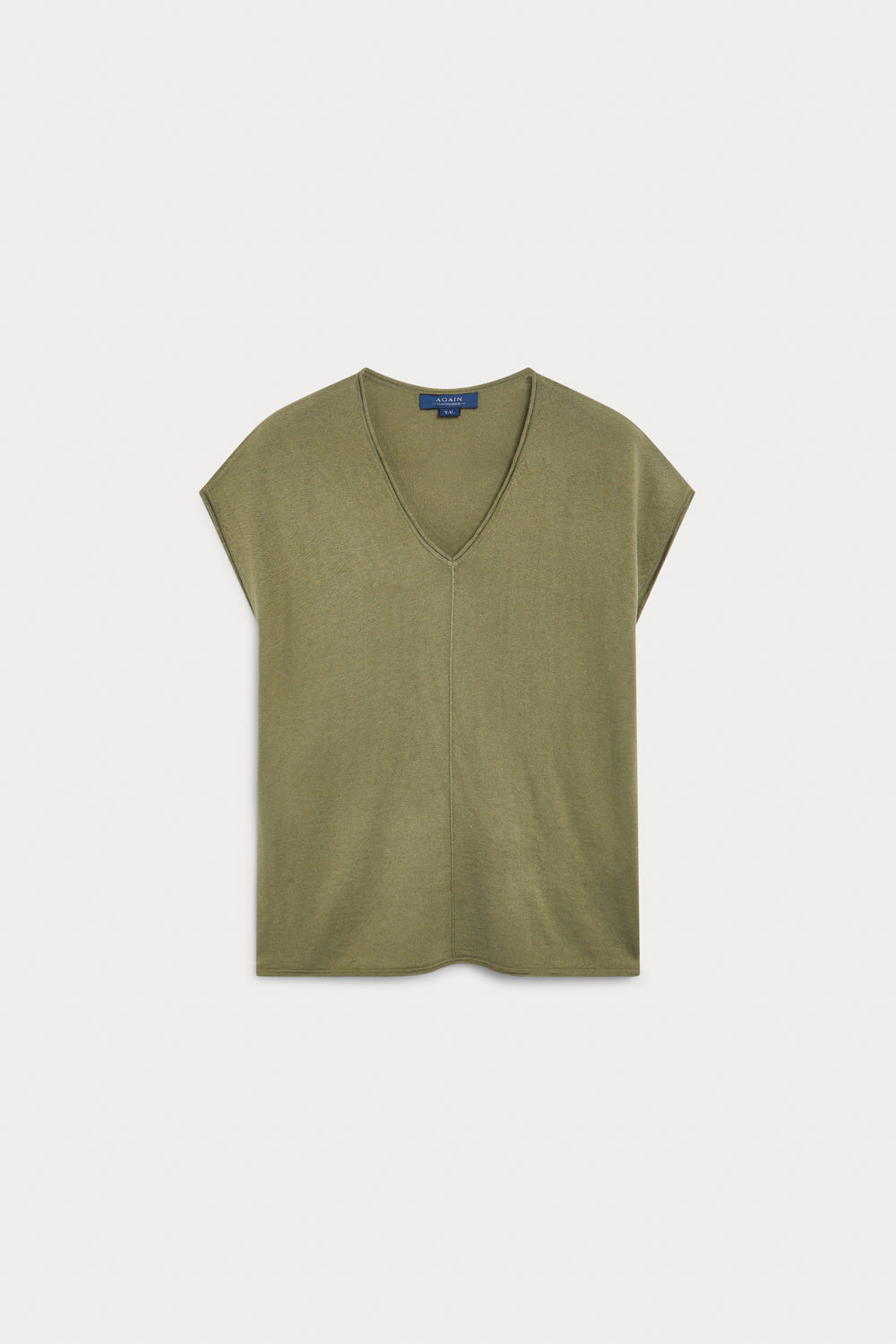 Camiseta Oversize Cashmere Seda Verde Oliva