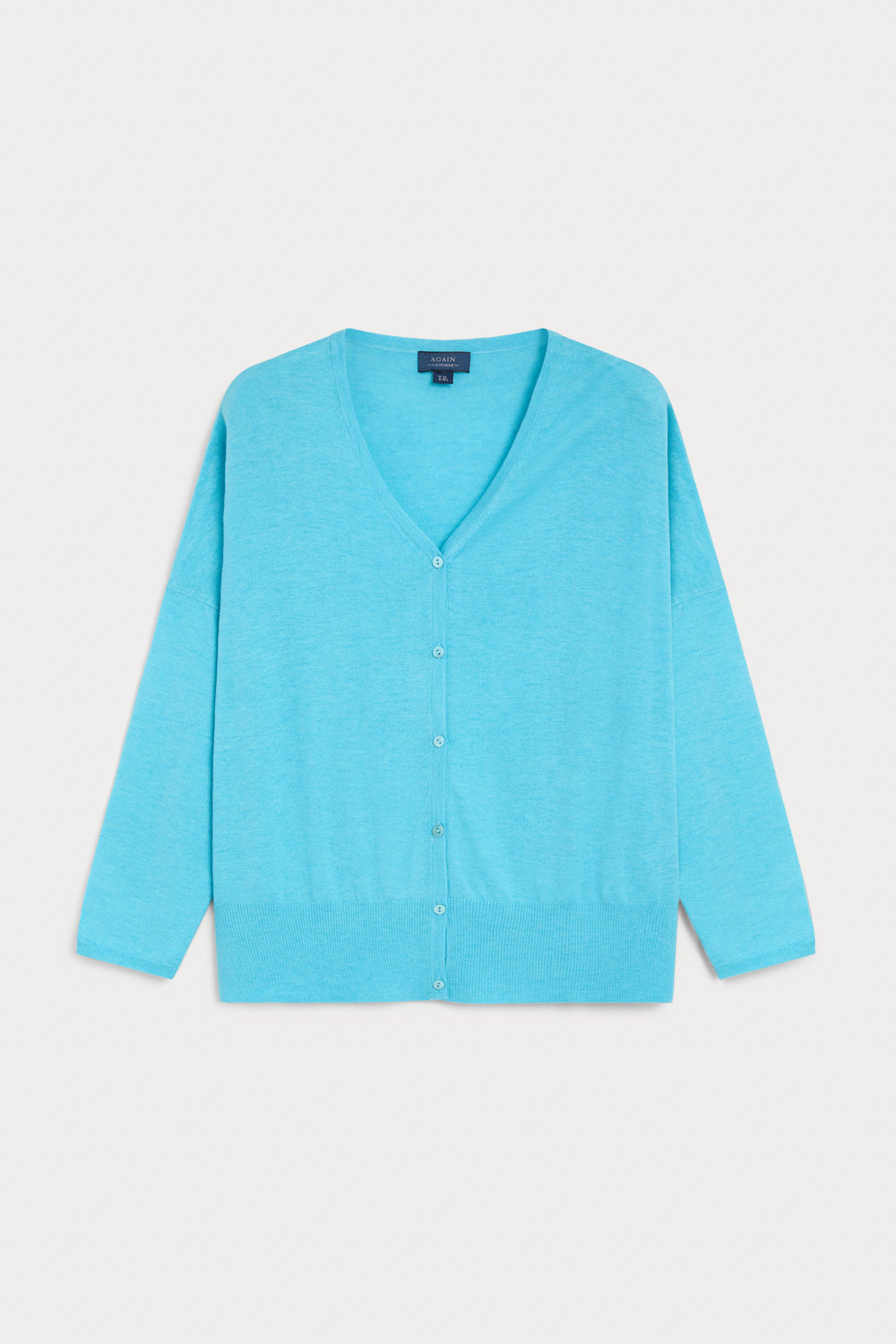Cardgan poncho cashmere seda azul claro