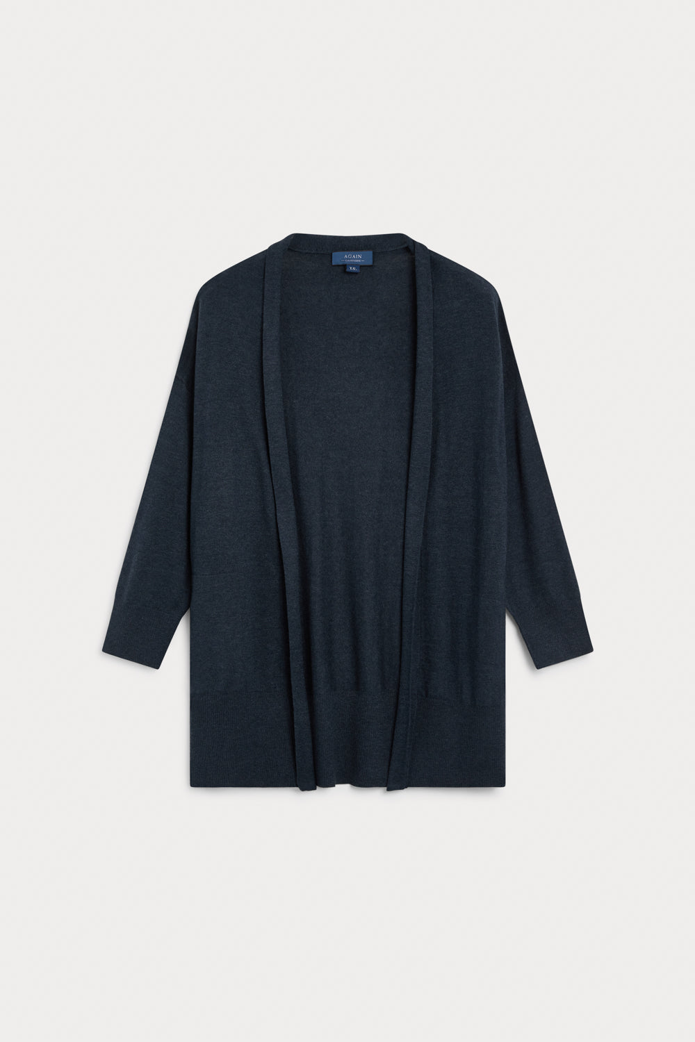 Cardigan larga cashmere seda azul