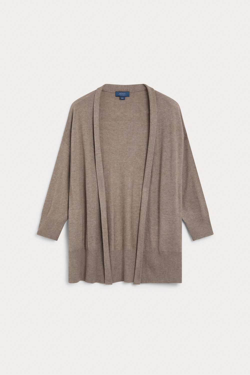 Cardigan larga cashmere seda mocha mousse