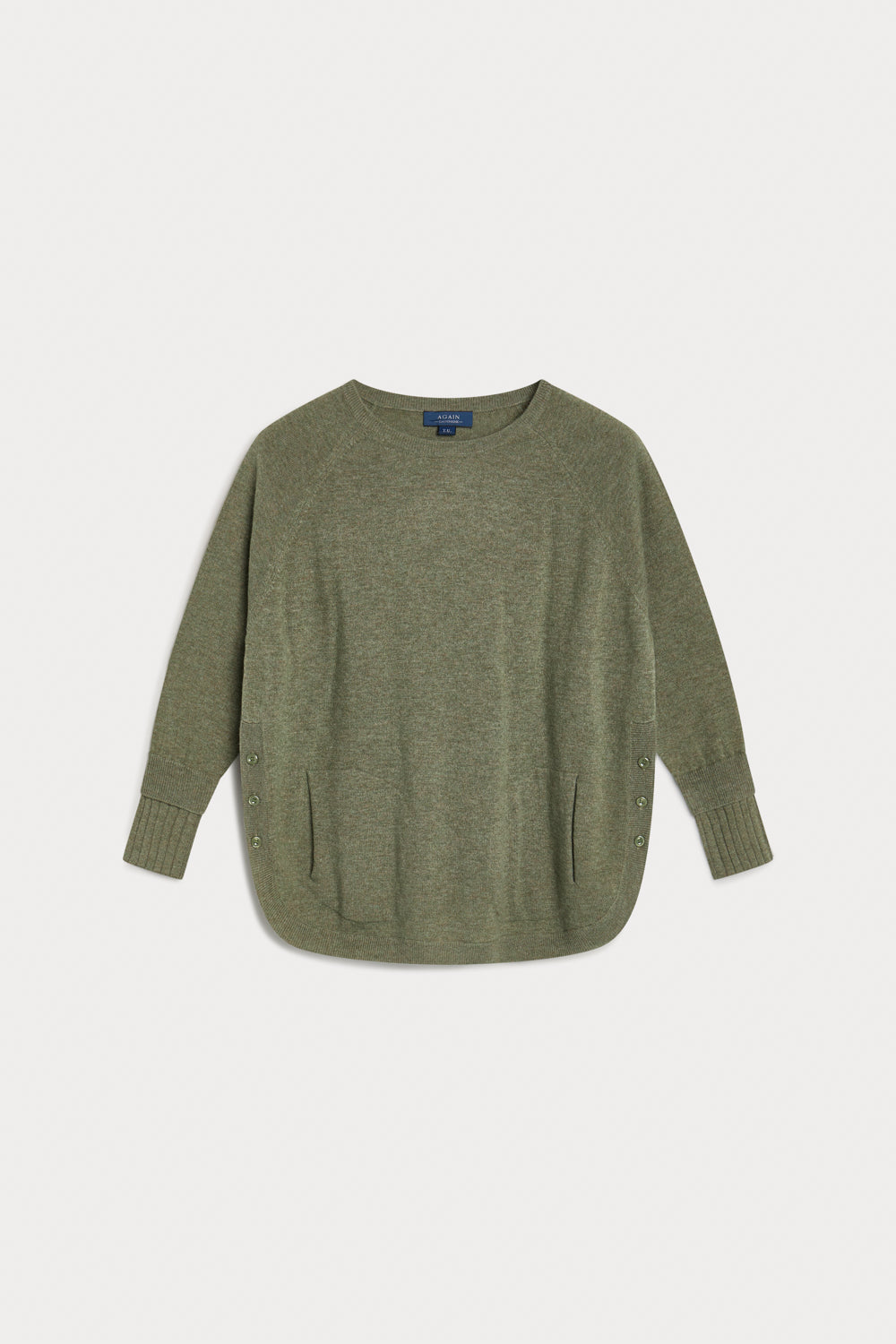 Jersey Caja Cashmere Mujer verde oliva