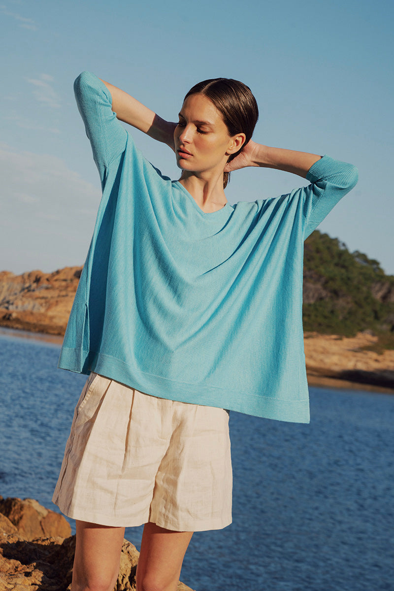 Ultra-thin V-neck Poncho