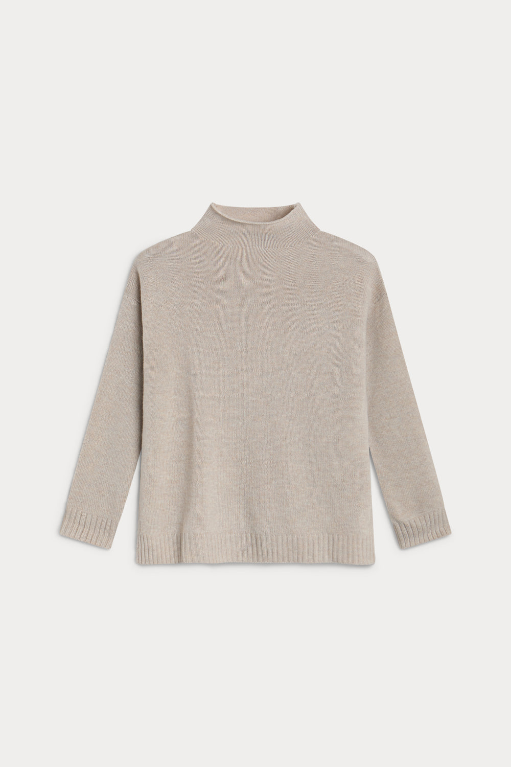 Jersey cuello alto cashmere mujer