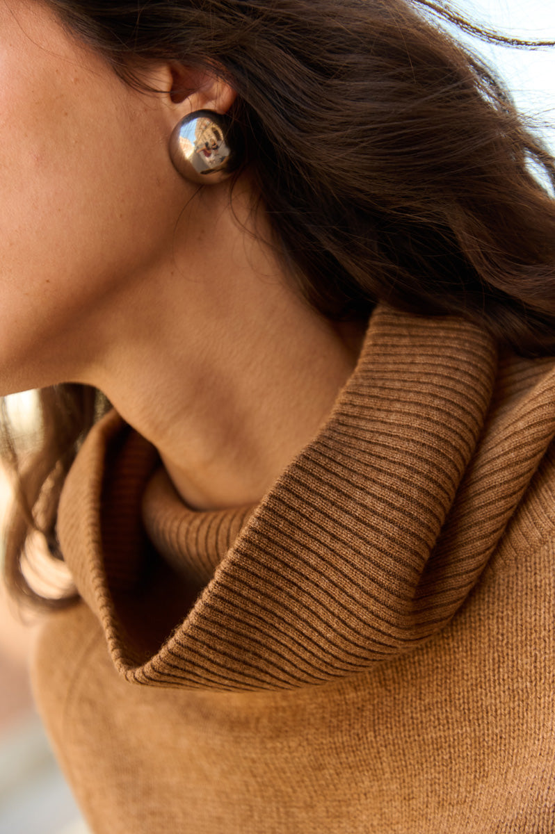 Jersey cuello alto cashmere mujer