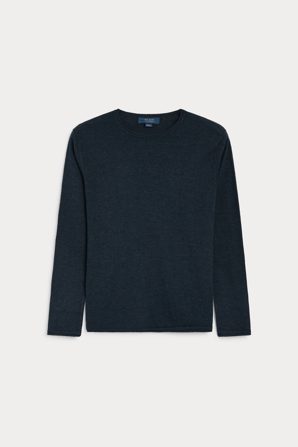 Jersey Cuello Redondo Cashmere Seda azul