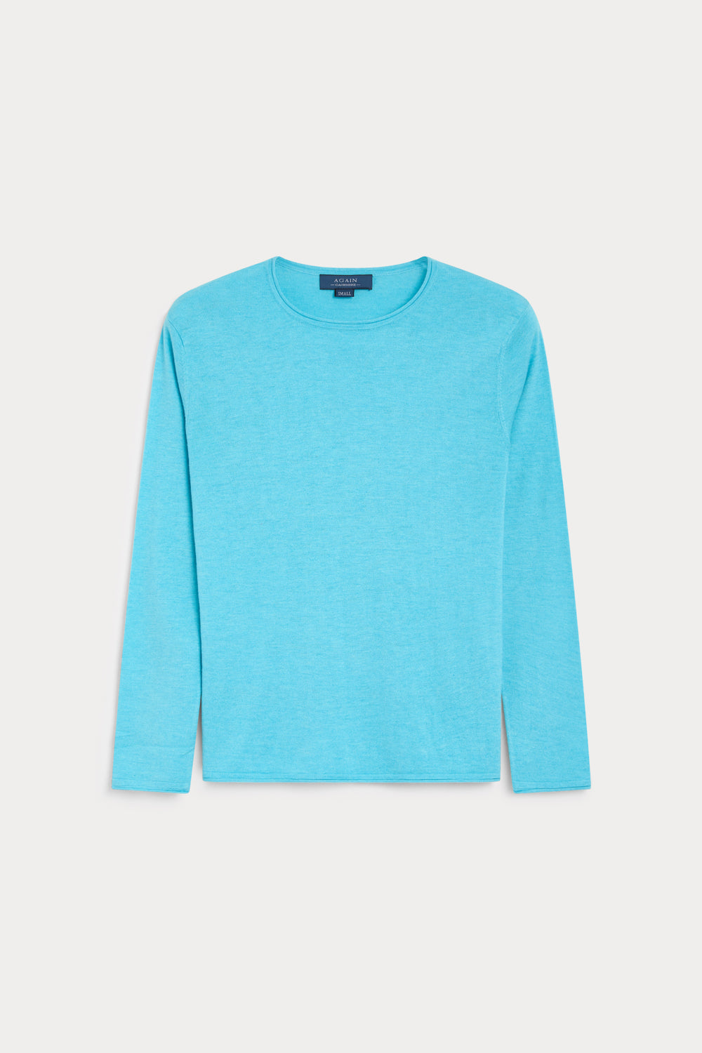 Jersey Cuello Redondo Cashmere Seda azul claro