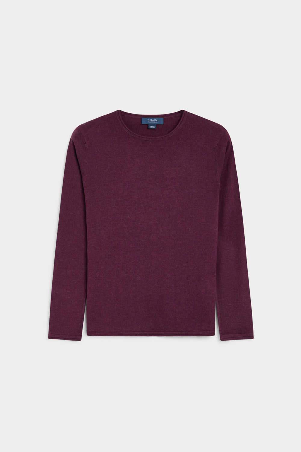 Jersey Cuello Redondo Cashmere Seda burdeos