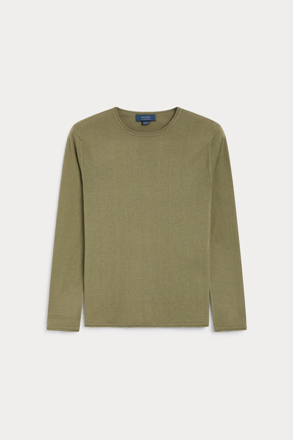 Jersey Cuello Redondo Cashmere Seda verde oliva
