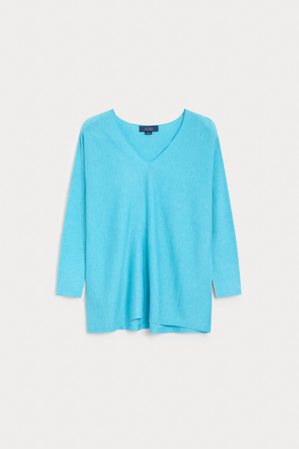 Jersey Pico Oversize Cashmere Seda azul claro