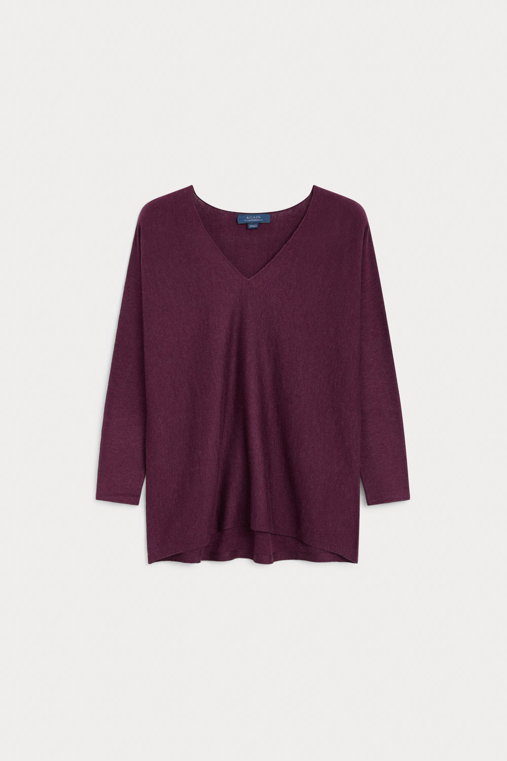 Jersey Pico Oversize Cashmere Seda Burdeos