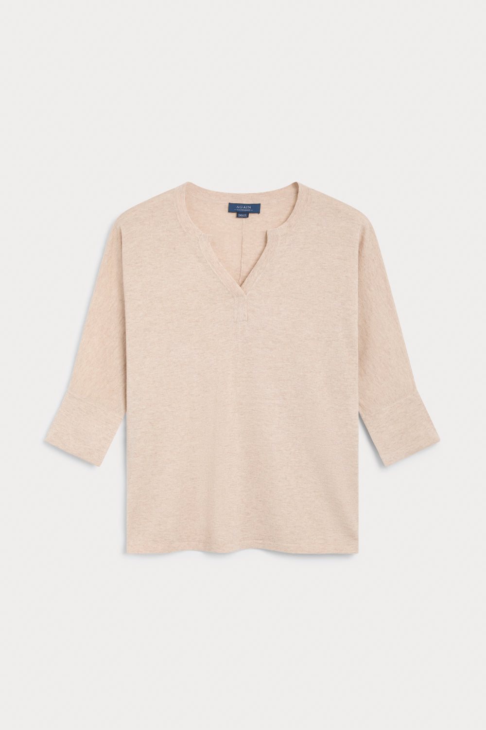 Jersey Pico Tres Cuartos Cashmere Seda beige