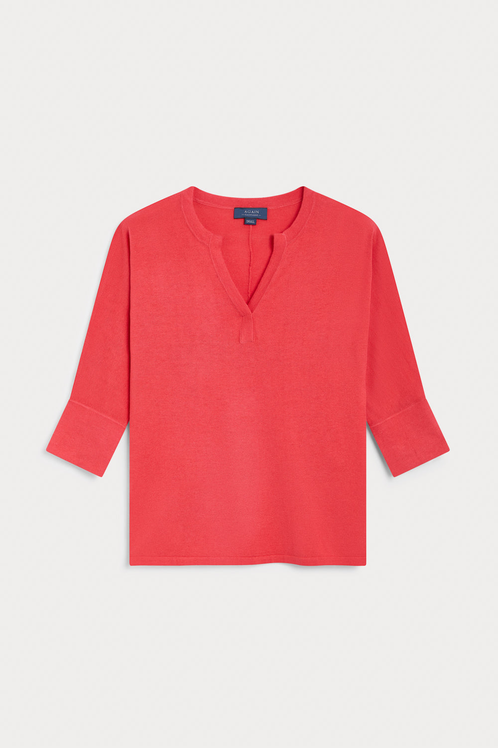 Jersey Pico Tres Cuartos Cashmere Seda fresa