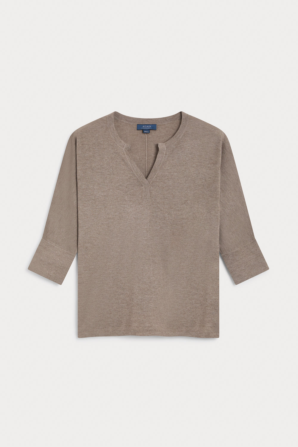 Jersey Pico Tres Cuartos Cashmere Seda mocha mousse