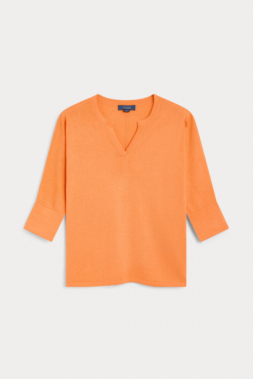 Jersey Pico Tres Cuartos Cashmere Seda naranja