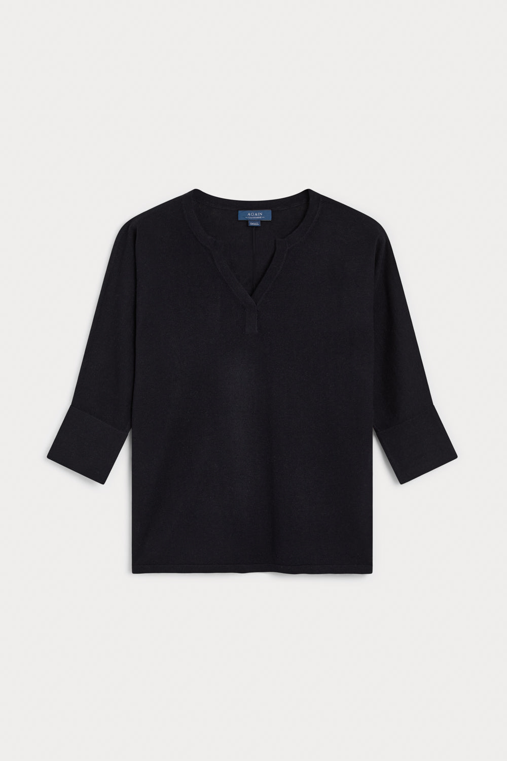 Jersey Pico Tres Cuartos Cashmere Seda negro