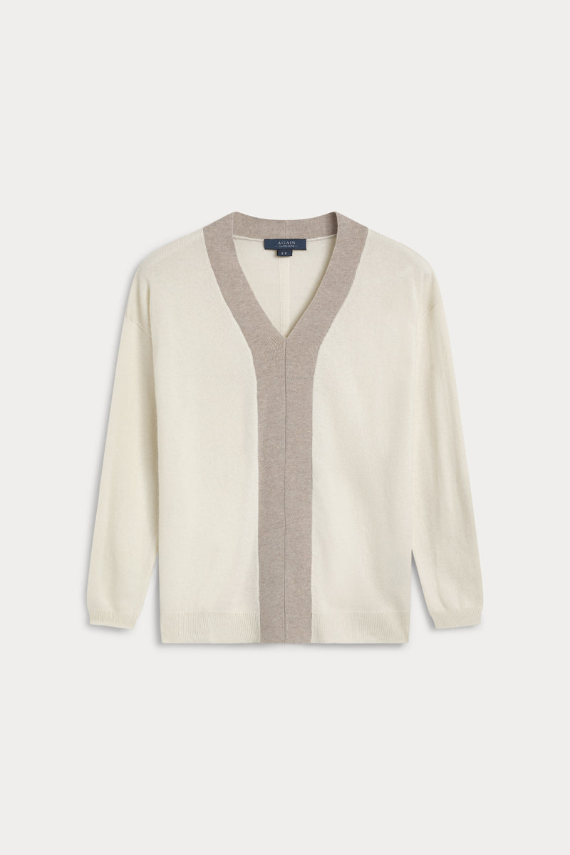 Jersey pico oversize combinado de mujer AGAIN cashmere