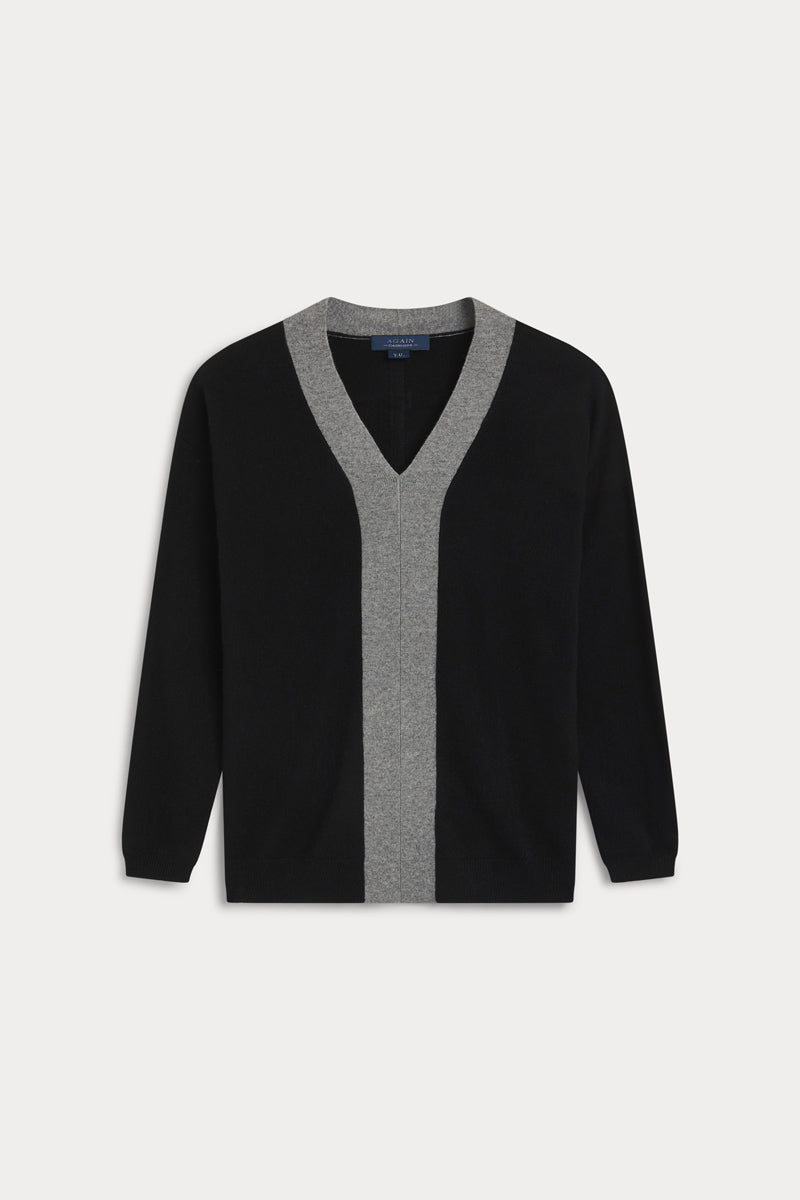 Jersey pico oversize combinado de mujer AGAIN cashmere