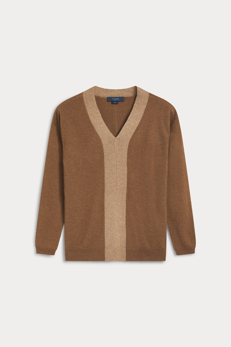 Jersey pico oversize combinado de mujer AGAIN cashmere