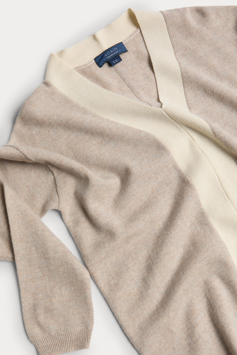 Jersey pico oversize combinado de mujer AGAIN cashmere