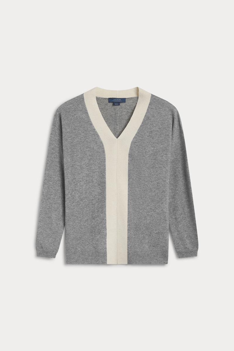 Jersey pico oversize combinado de mujer AGAIN cashmere