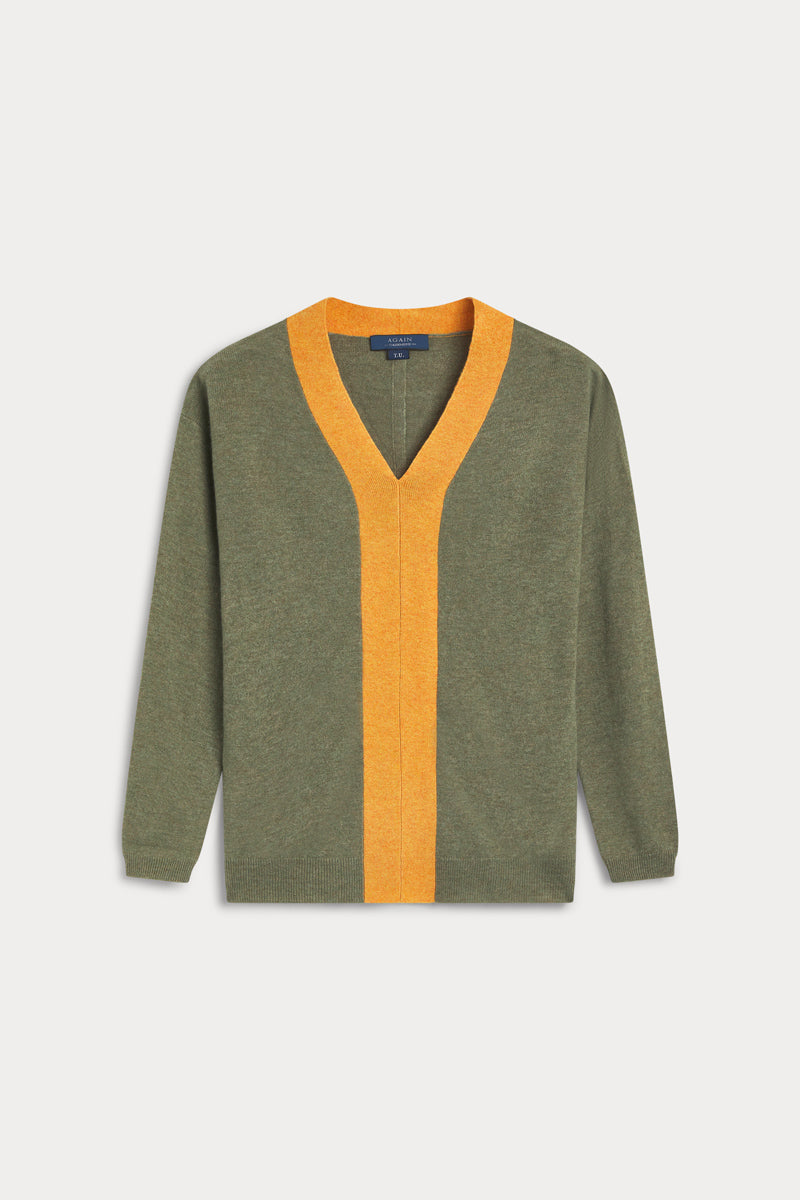 Jersey pico oversize combinado de mujer AGAIN cashmere