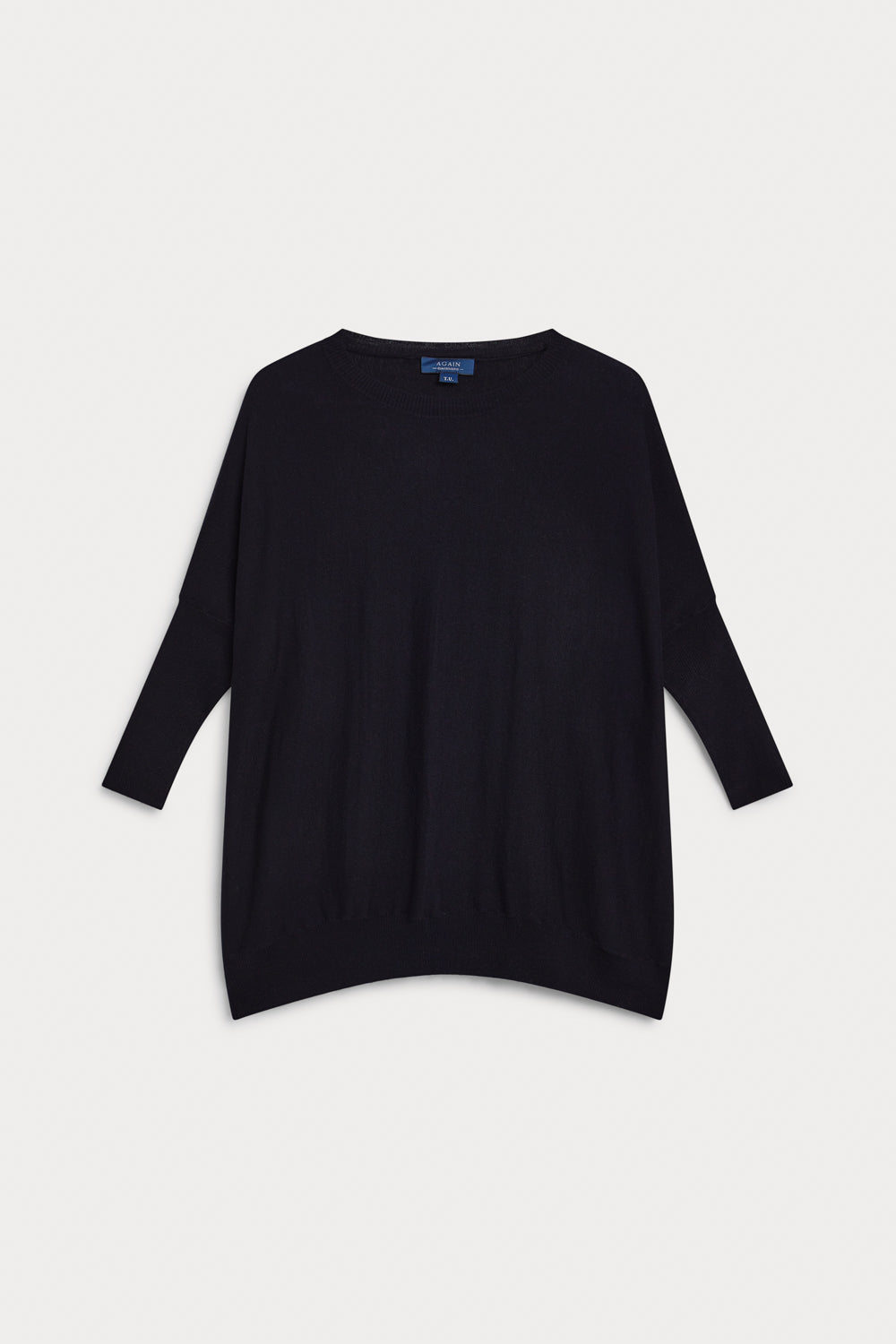 Poncho Cuello Redondo Cashmere Seda negro
