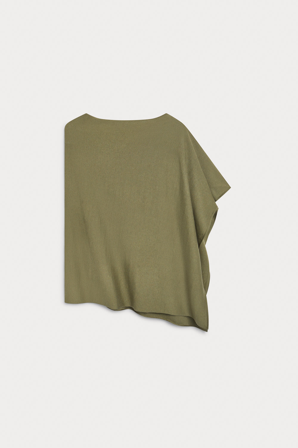 Poncho Camaleón Cashmere Seda Verde Oliva