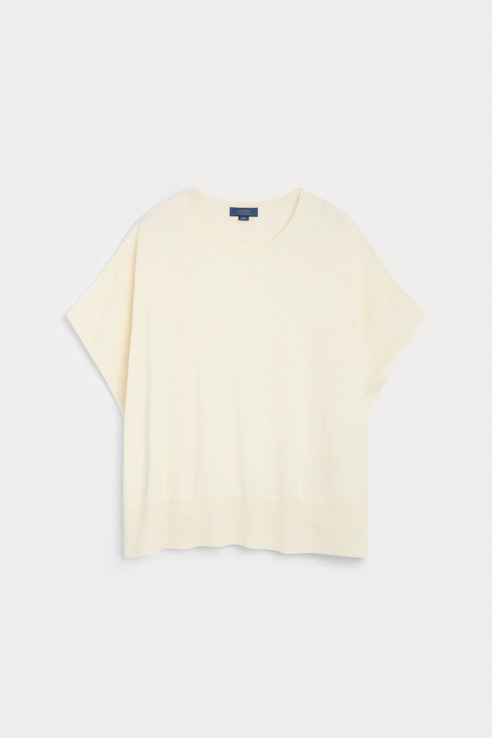 Poncho Manga Corta Cashmere Seda Blanco