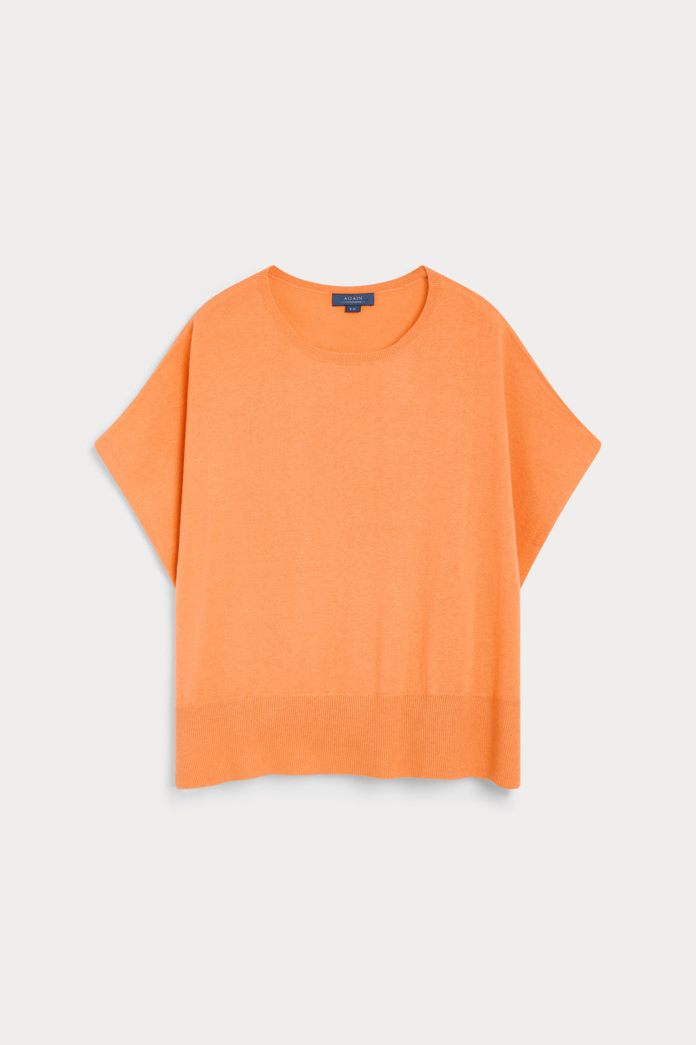 Poncho Manga Corta Cashmere Seda Naranja