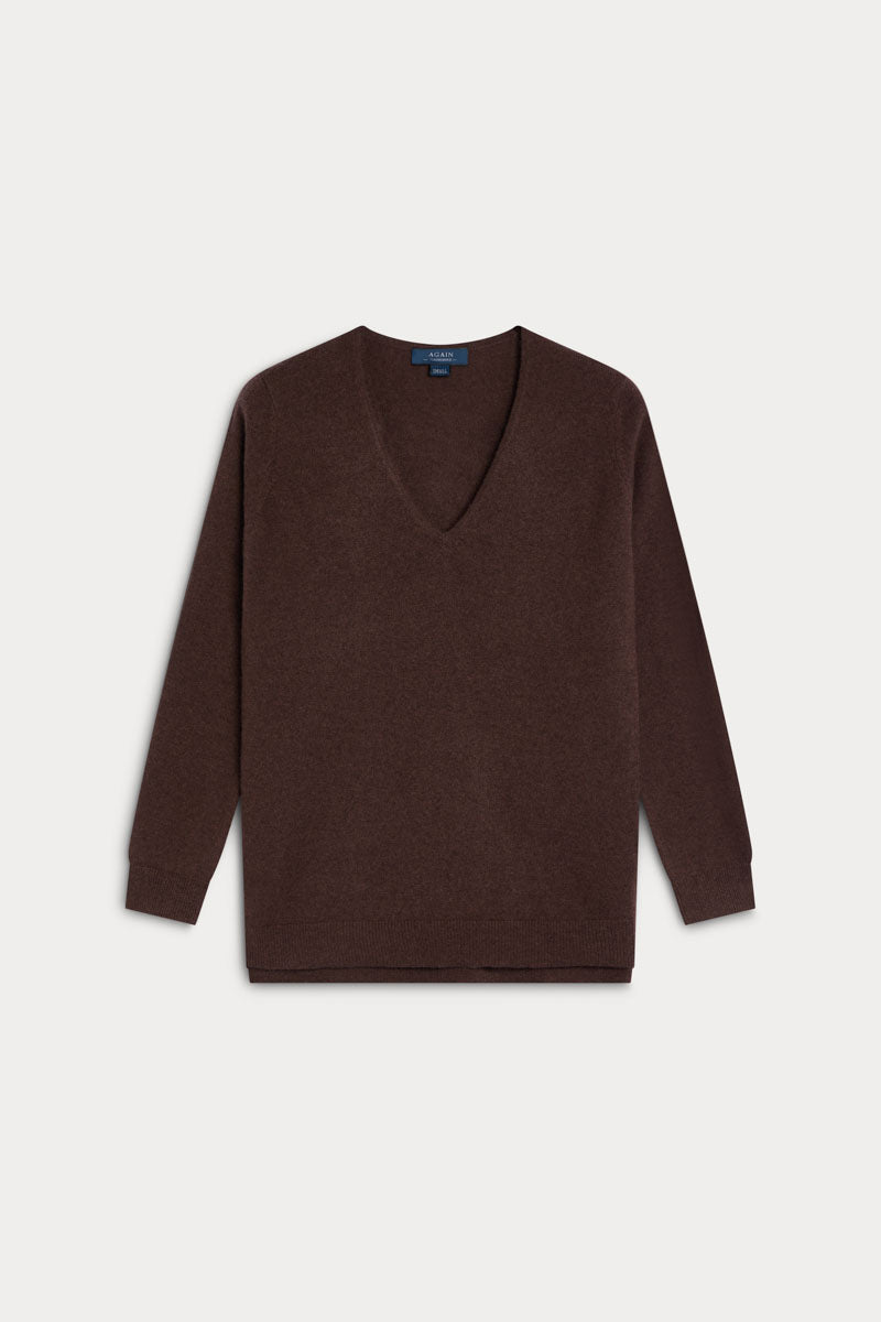 jersey cashmere mujer marron