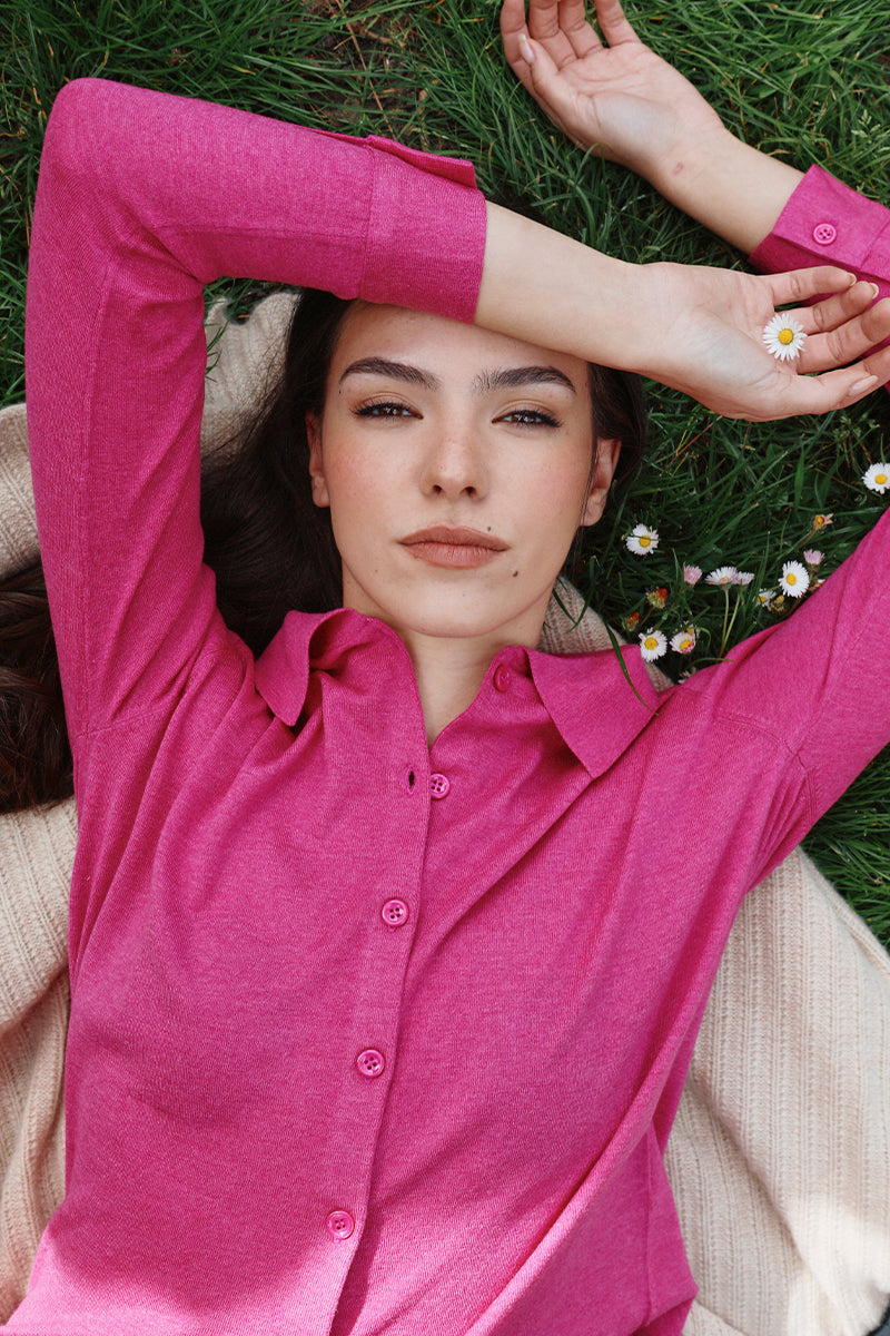 Camisa Ultrafina cashmere y seda de mujer