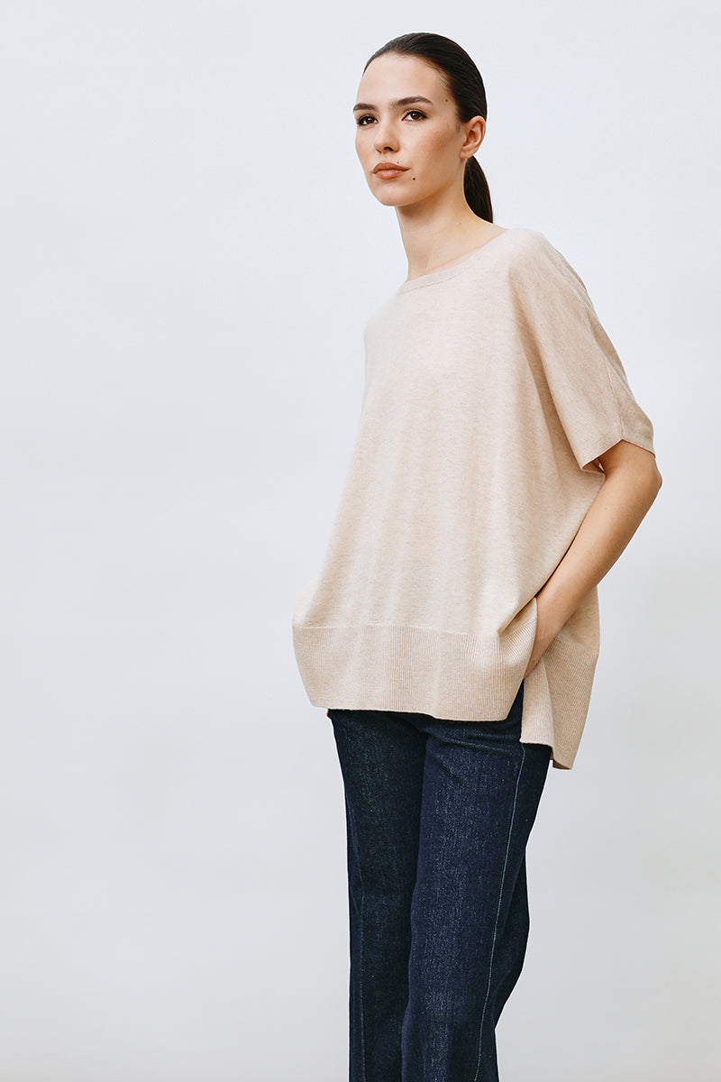 camiseta poncho manga corta ultrafino
