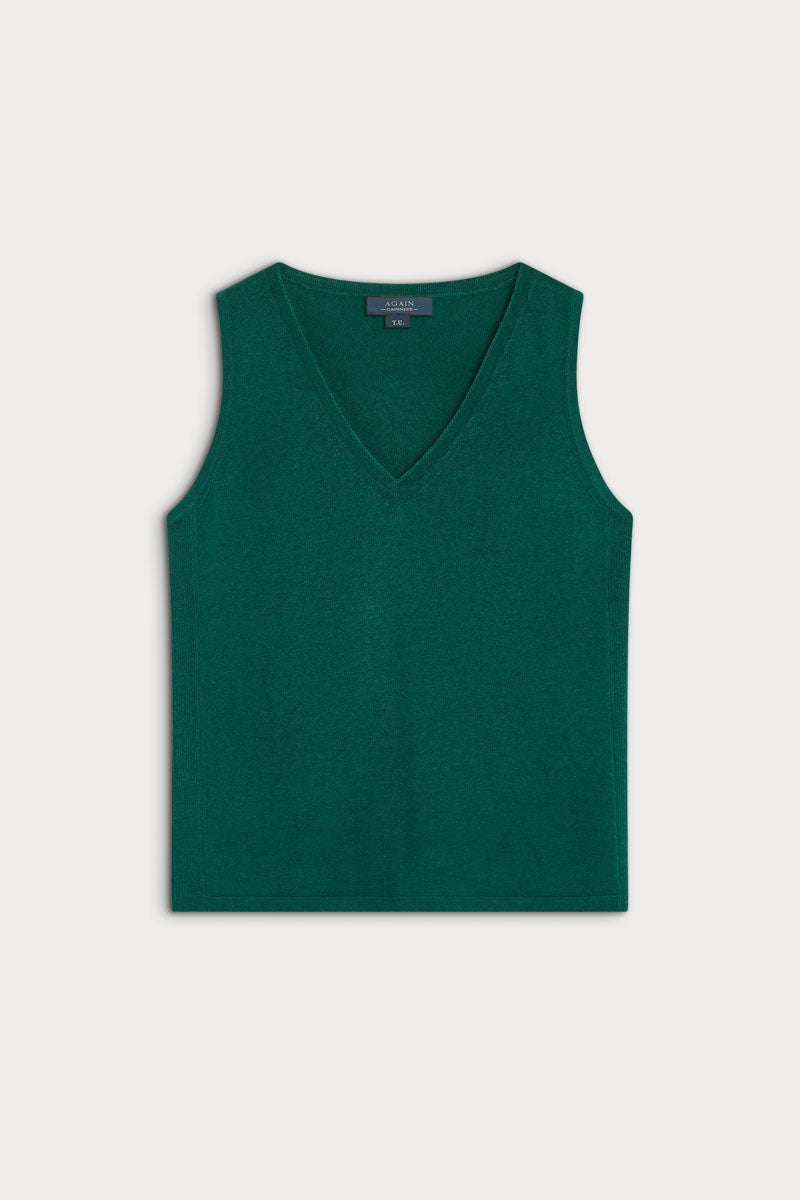 Camiseta sin mangas cashmere y seda ultrafino de verano