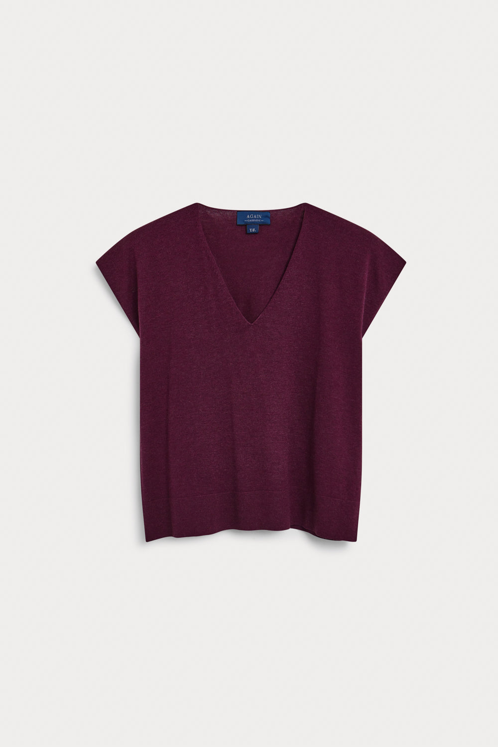 camiseta manga corta negra cashmere seda burdeos