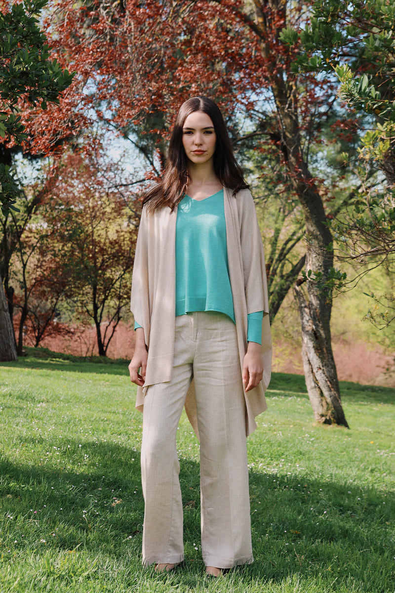 capa de cashmere y seda ultrafino de mujer