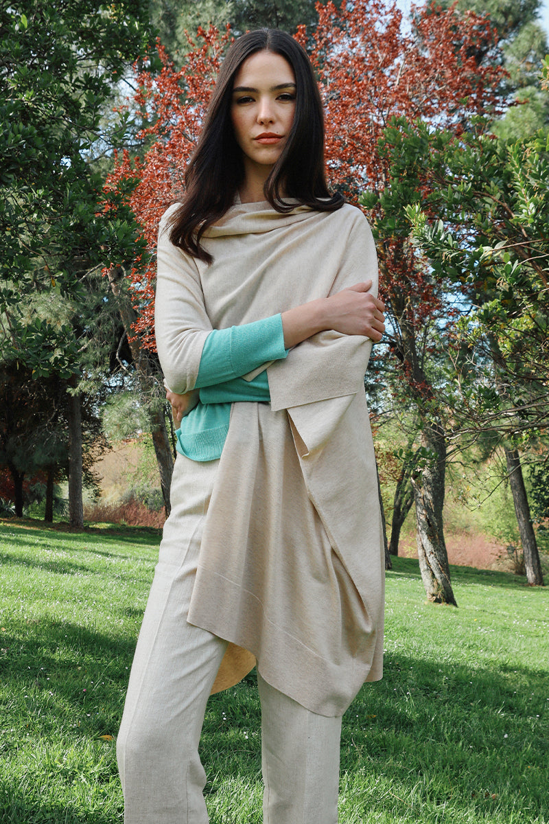 capa de cashmere y seda ultrafino de mujer