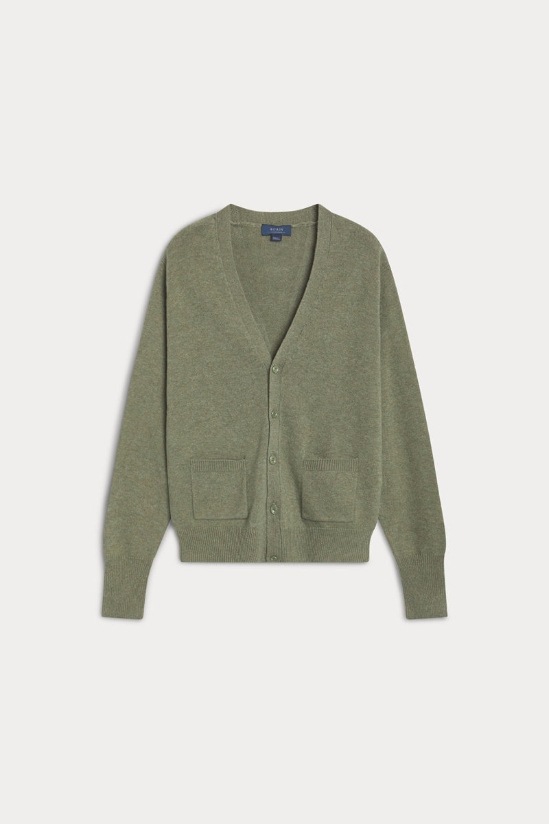 cardigan cashmere hombre verde