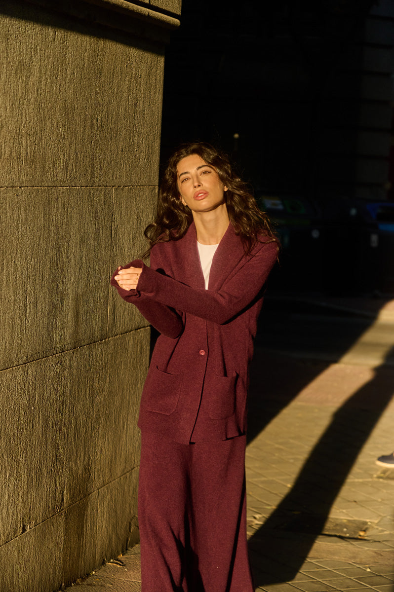 Two-color cardigan