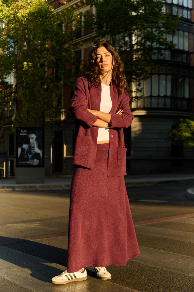 Two-color cardigan