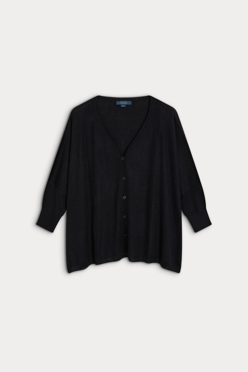 Cardigan poncho cashmere ultrafino seda