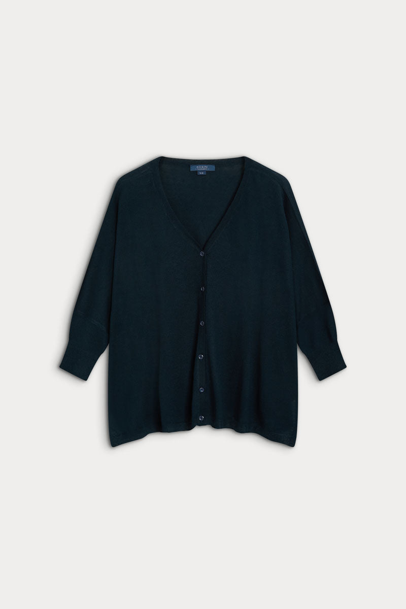 Cardigan poncho cashmere ultrafino seda