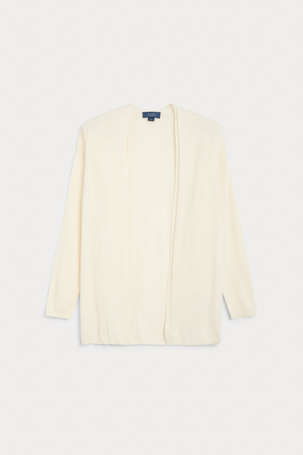 cardigan larga cashmere seda - sin bolsillos blanca