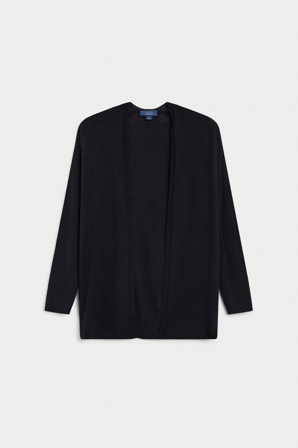 cardigan larga cashmere seda - sin bolsillos negra