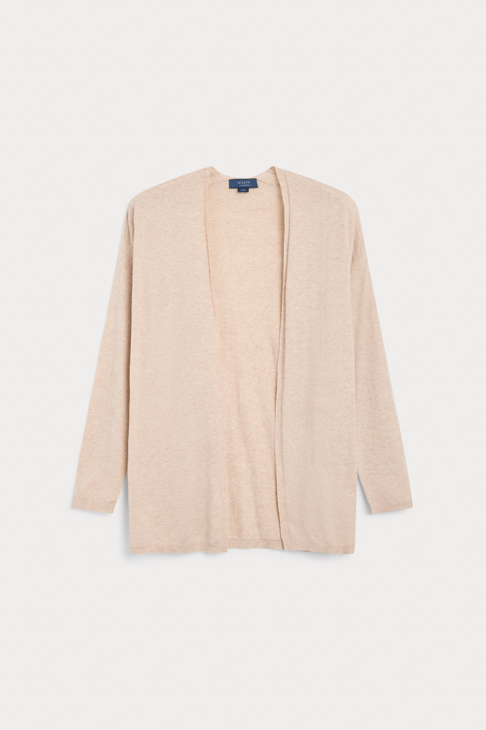 cardigan larga cashmere seda - sin bolsillos beige color tendencia