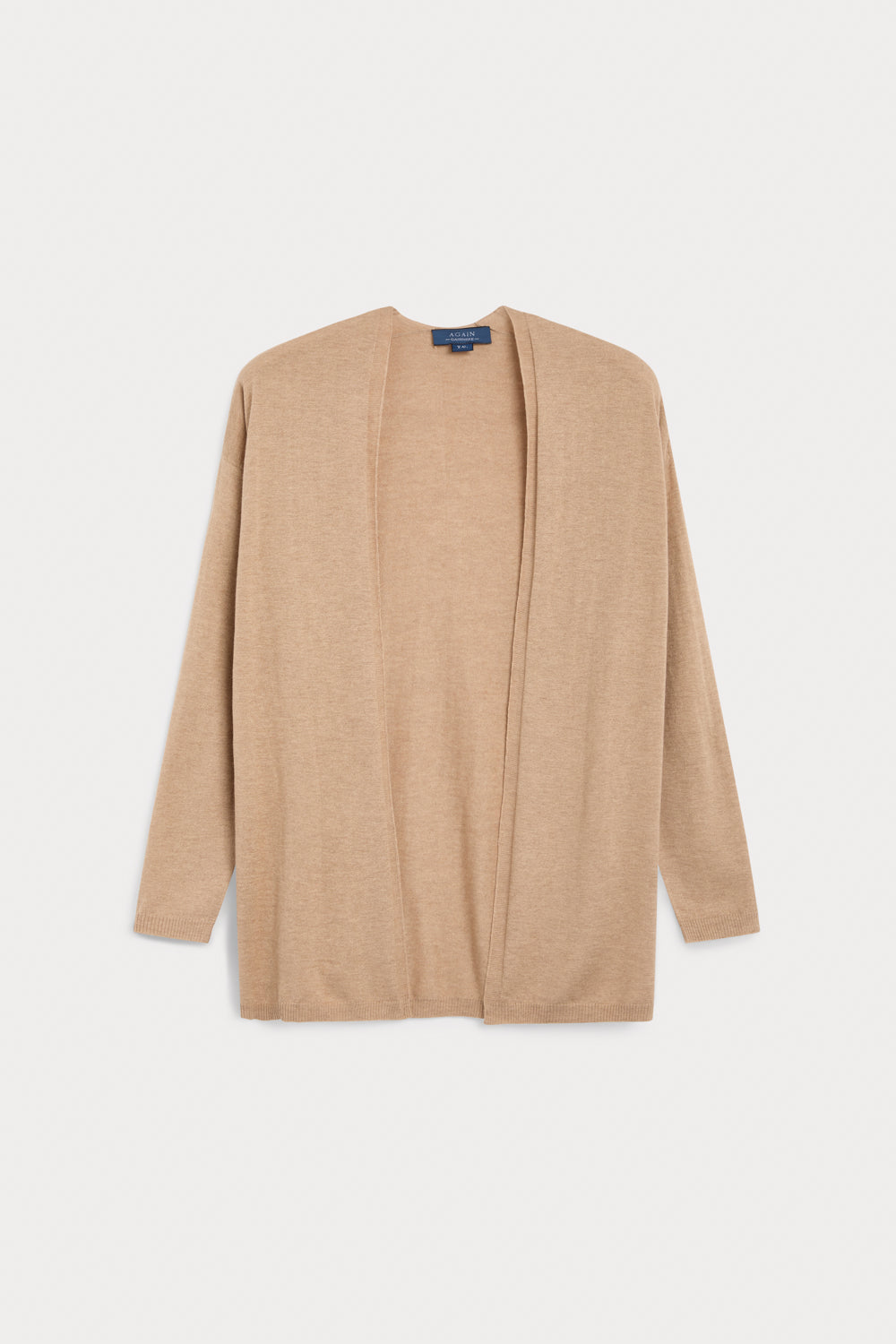 cardigan larga cashmere seda - sin bolsillos camel