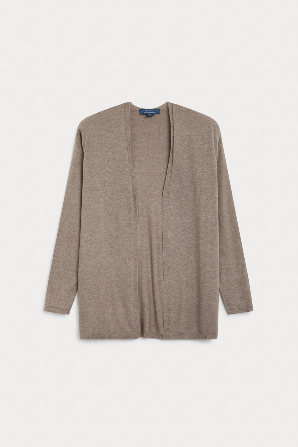 cardigan larga cashmere seda - sin bolsillos mocha mousse